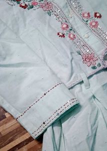 Embroidered Teal Kurta