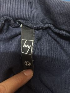 Women Navy Blue Joggers with Red Accents