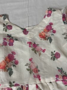 OFF WHITE FLORAL PRINT MAXI DRESS