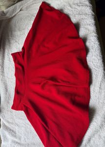 Vibrant Red Flared Mini Skirt