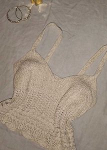 Sparkly Cream Knit Top