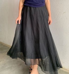 Flowy Black Asymmetrical Skirt