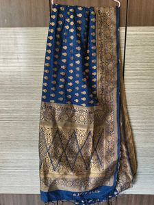 Blue Banarsi Silk Fabric not dupatta
