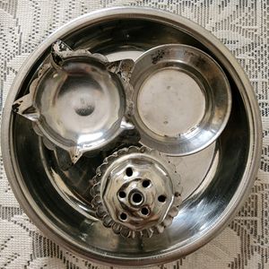 Stainless steel Pooja thali set