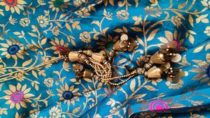 Teal Blue Floral Brocade Skirt