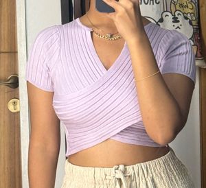 Lavender Ribbed Crop Top