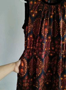 Designer silk printed dress