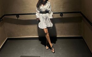 White Button-Up Shirt dress