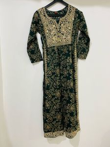 Elegant Green Embellished Kurta Set
