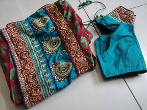Embroidered Silk Saree