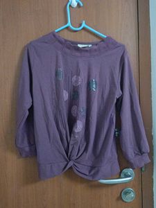 Twisted Front Purple Top
