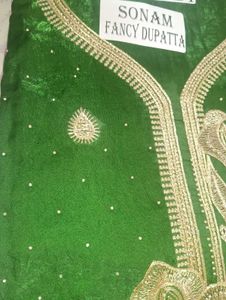Green Embroidered Kurta Set with Dupatta