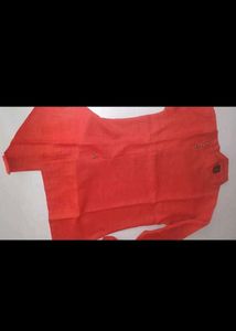 Orange Cotton Kurta for Men