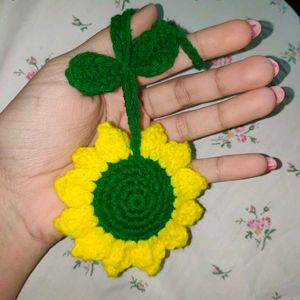 Crochet Sunflower Keychain/Hair tie