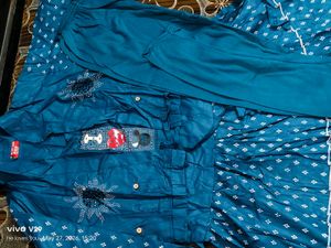 Teal Kurta Set with Embellishments