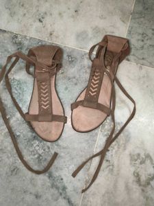 Stylish Lace-Up silver Sandals