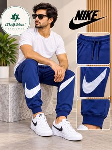 Nike Big Swoosh French-Terry Blue Jogger
