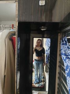 Black Crop Top off shoulder
