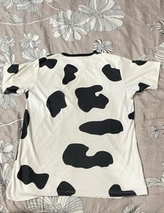 Cute Cow Print Cropped T-Shirt