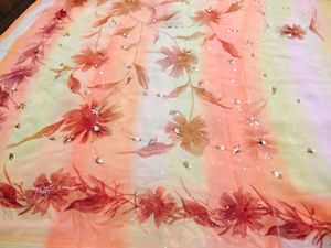 chamki work hand embroidery saree