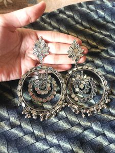 Mirror Chandbali Earrings ✨