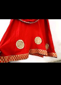 Women's Red Flared Designer Ethnic Kurta | "size 3