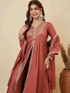 Colors of earth flared Anarkali Set