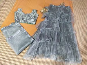 🌼❤️Grey Lehenga Choli Set❤️🌼