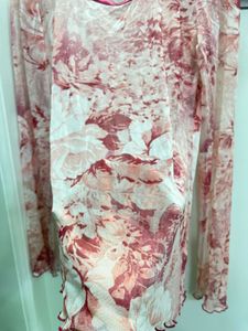 Sheer Floral Long Sleeve Top