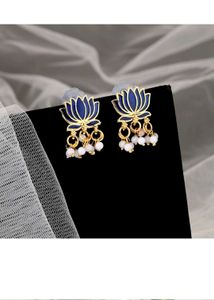Blue Lotus Necklace and Earring Set