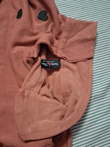 Cute Heart Graphic Mock Neck Top