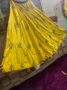 Yellow Embroidered Lehenga Choli Set