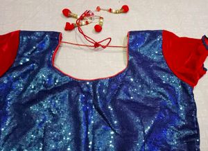 Sparkling Blue Sequins Blouse