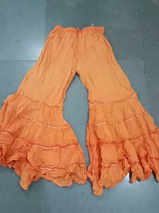 Embroidered Black Tunic &amp; Orange Pants