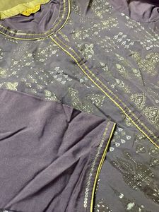 Elegant Lavender Kurta with Gold Print