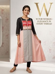 Elegant Pink & Black Kurta for Women