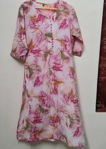 Pretty Pink Floral Print Kurta