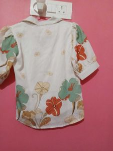 Floral Print Puff Sleeve Top korean