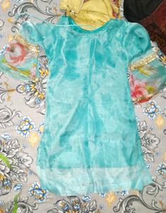 Blue Kurti Set With Gharara