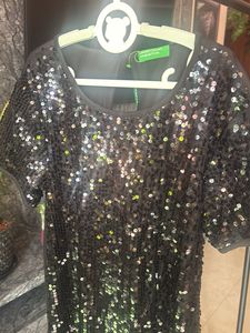 Sparkly Black Sequin Dress