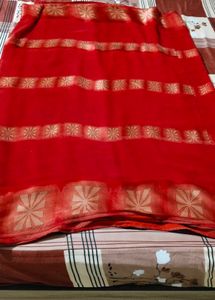 dark red joint sari