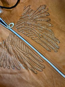 Brown Embellished Hoodie