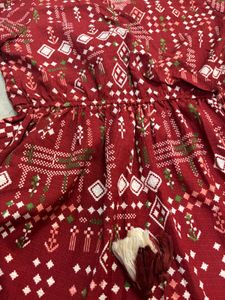 Boho Chic Maroon Printed Mini Dress