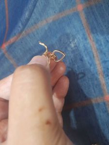 Gold Heart Dangle Hoop Earrings