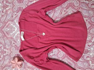ZaraChic rose Long Sleeve Square Neck Top🎀🌷