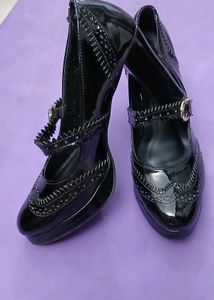 Black Patent Wingtip Mary Janes