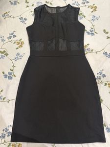 Chic Black Mesh Panel Dress