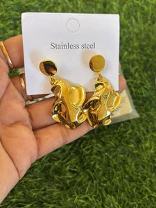 Chic Gold Abstract Drop Earrings