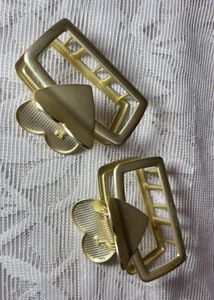 Unique Gold Tone Heart Hair Claw Clip