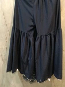 Navy blue short kuta with plazzo and duppata set (
